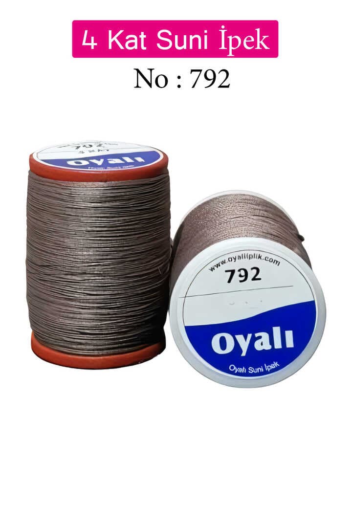 Oyalı 4 Kat Suni İpek İplik İğne Oyası Boncuk İpi Tığ Oyası No:792
