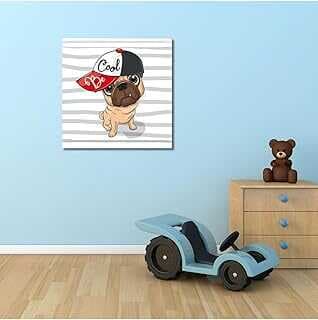 GAAGART Tekli Kare Kavas Çocuk Odası Serseri Yavru Köpek Tablosu 40 x 40 gartM8207