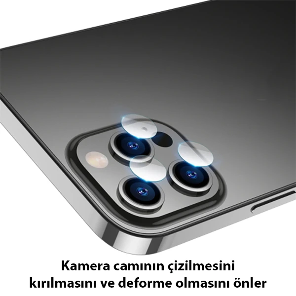 ALLY İPhone 13 Pro-13 Pro Max Tempered Glass Cam Kamera Koruyucu-(5775)
