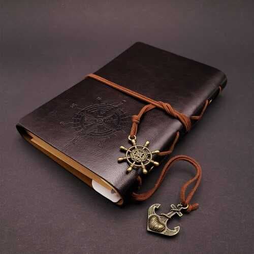 Siyah Deri Pusula Defter