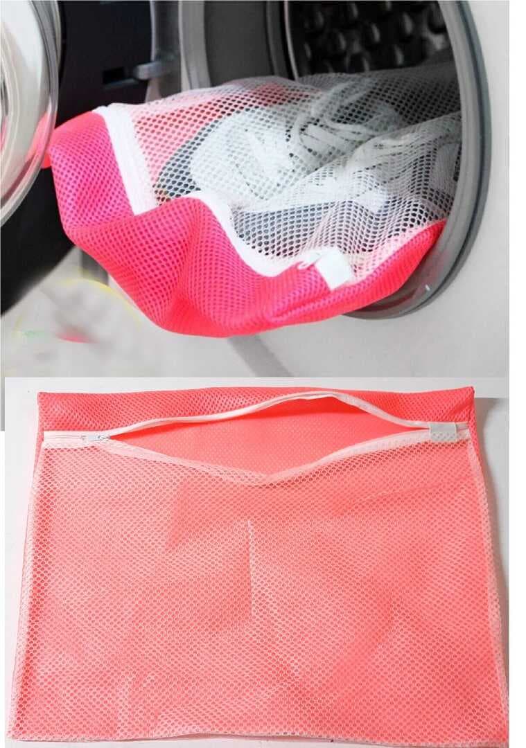 4 Adet 4 Renk  Fermuarlı - Hassas Çamaşır Terlik  Ayakkabı Yıkama Filesi Büyük Boy (477477)