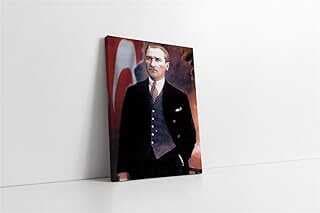 Tablosa Ay Yıldızlı Bayrak Öüde Atatürk Kavas Tablo 35x50 cm KA02102