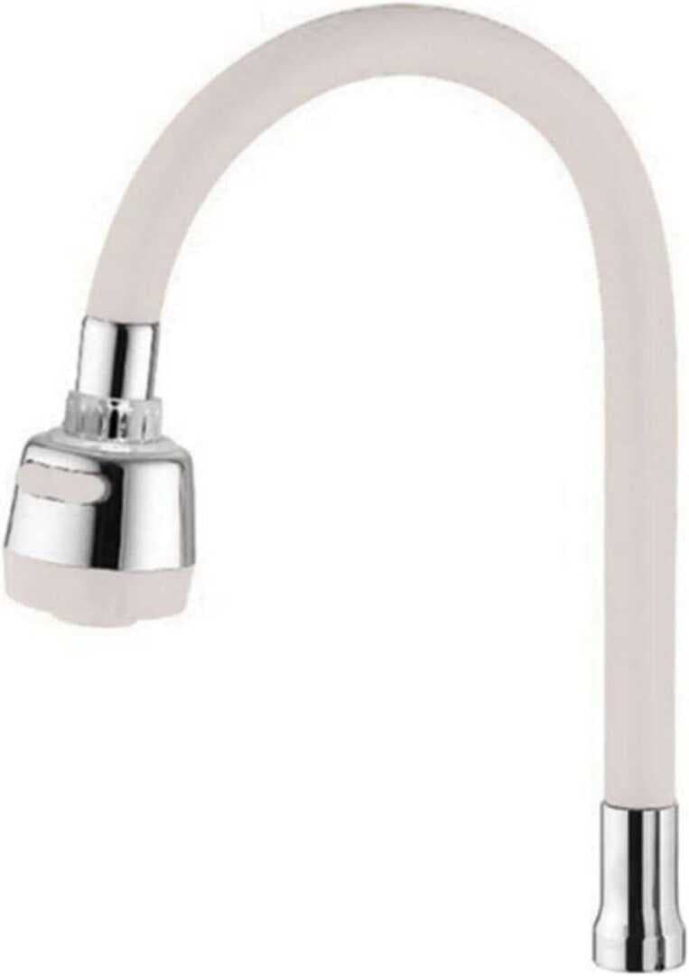 Renkli Silikonlu Oynar Başlıklı 2 Fonksiyonlu Spiral Musluk Başlığı - Beyaz (5430)