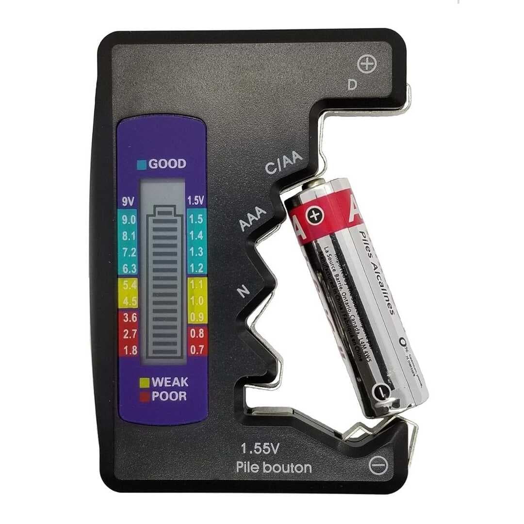 Evrensel Dijital Pil Test Cihazı – AA, AAA, C, D, N, 9V ve Düğme Pil Uyumlu Mini Pil Kapasite &amp;amp; Seviye Ölçer (5430)