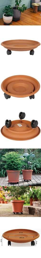 Turk Tekerlekli Saksı Altığı 37 CM KAHVE