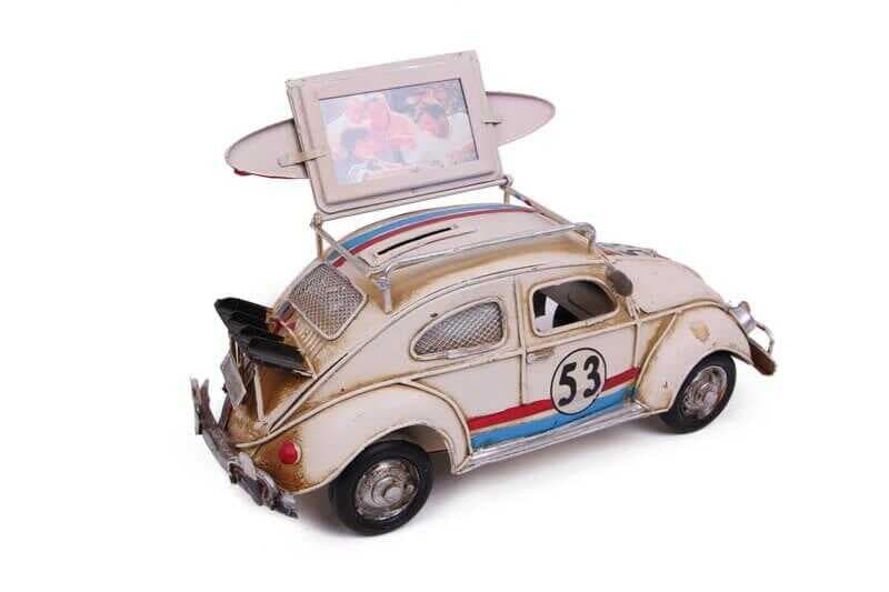 Dekoratif Metal Araba Çerçeveli ve Kumbaralı Hediyelik (3092W) (477477)