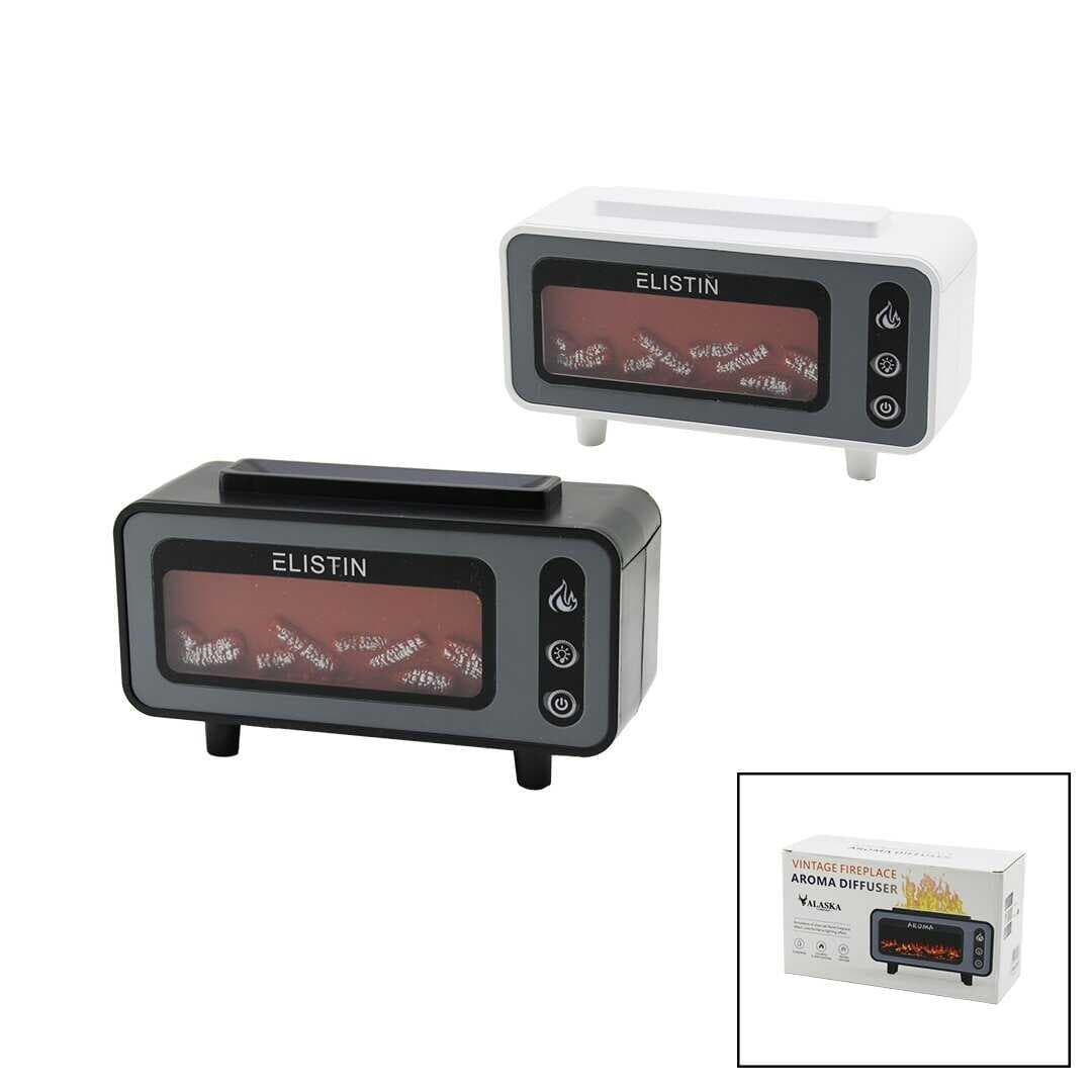 MİNİ ŞÖMİNE 200ML USB ŞARJLI - IŞIKLI HAVA NEMLENDİRİCİ BUHAR MAKİNE - KOKU GİDERİCİ 4.5W (5430)