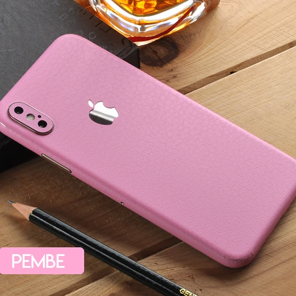 İphone  Xs Max 6.5 Deri Dokulu Arka Yan Kaplama Sticker-(5775)