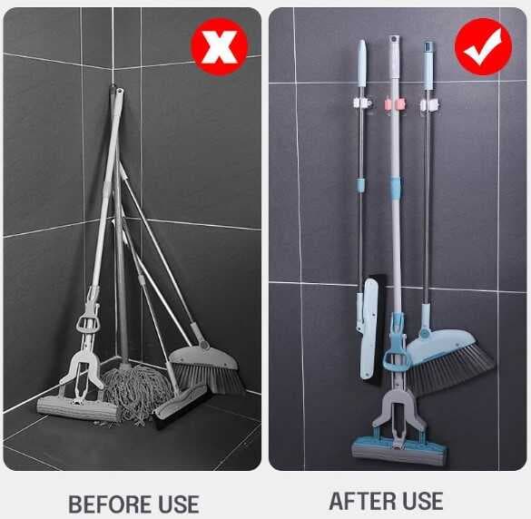 1 Adet Yapışkanlı Pratik Mop Tutucu Beyaz