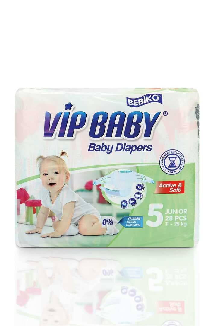 BEBIKO VIP BABY Active & Soft 5 Junior 112 Adet Bebek Bezi