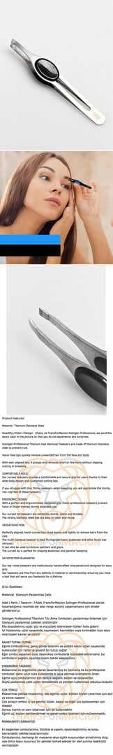 Turk Cımbız Titanyum Çelik Solingen Professional