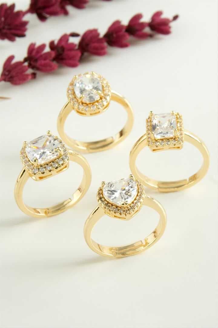 Karışık Lüks Zirkon Taşlı Ciddi İlişki Yüzüğü