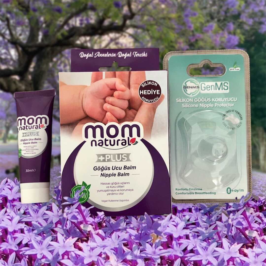 MOM NATURAL Göğüs Ucu Kremi(Balm) 30 ml - Silikon Koruyucu Hediyeli