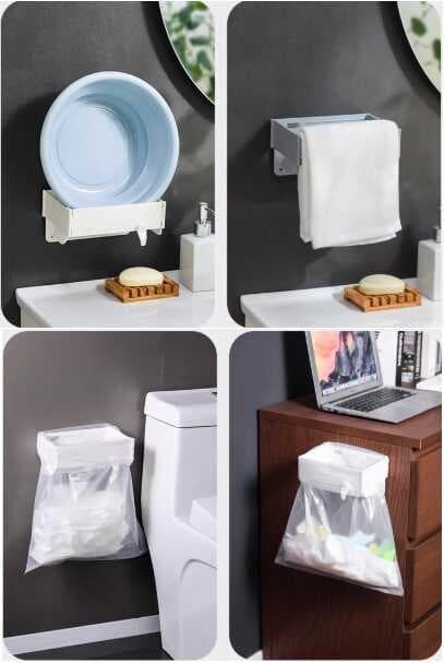 Kendinden Yapışkanlı Katlanabilir Çöp Poşeti Tutucu Aparat