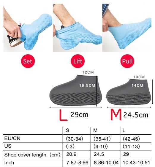 Nessiworld Silikon Ayakkabı Kılıfı Kaymaz Su Kir Geçirmez   M Beden Siyah