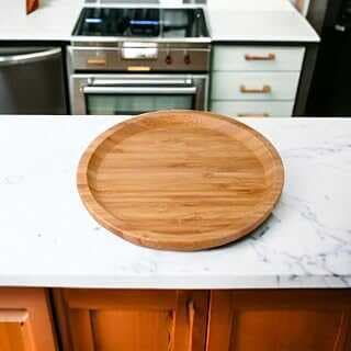 Decoox Bambu Lüx Yuvarlak Servis 20 * 20cm, Suumluk & Çerezlik Suum Tabağı