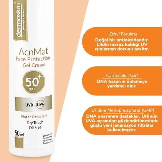 Dermoskin Acne Mat Face Protection Gel Cream Spf50