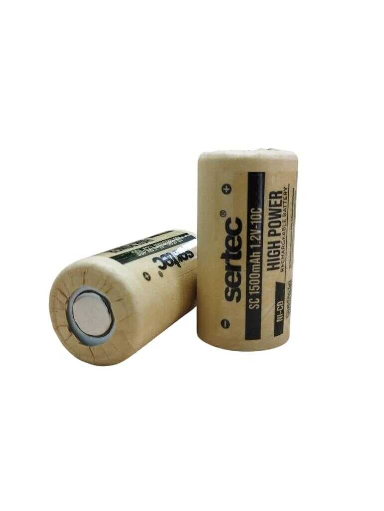 1.2V Ni-Cd SC 1500 Mah Kağıt Şarjlı Pil 10C (Başsız/Flat Head) (477477)