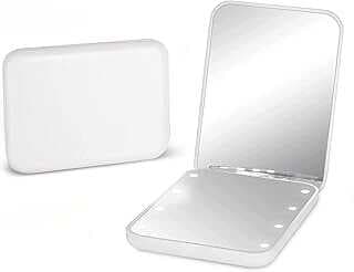 Valkyrie 8 LED Işıklı Cep Çata Cüzda Makyaj Ayası - 1X 3X Yakılaştırma - Zarif ve Hafif Tasarım - Katlaabilir Aya Beyaz