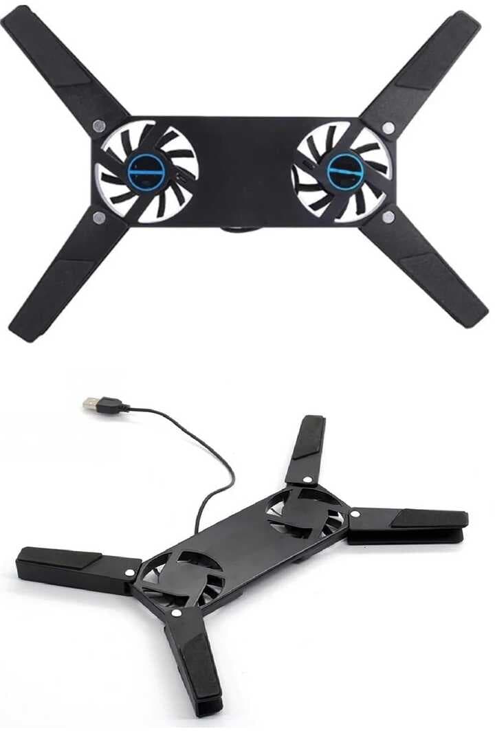 2 Fanlı Notebook Soğutucu Portatif Katlanabilir Laptop Soğutucu Fan Usbli Stand Bilgisayar Fanı (477477)