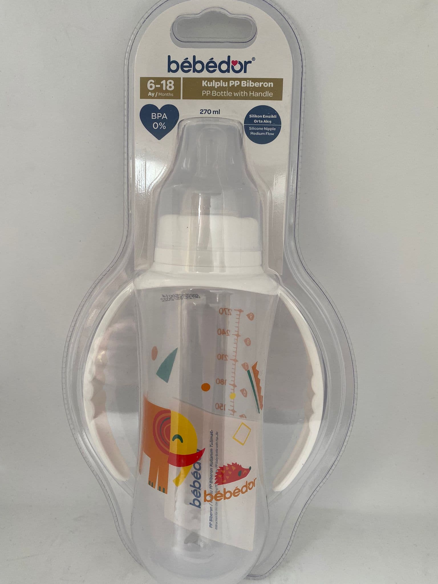 Bebedor Kulplu PP Biberon 6-18 Ay 270 ml
