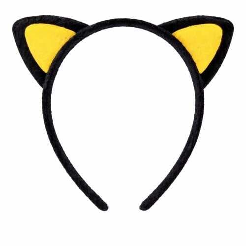 Peluş Kedi Kulak Taç Sarı Siyah – Çocuk Parti &amp; Kostüm Tacı