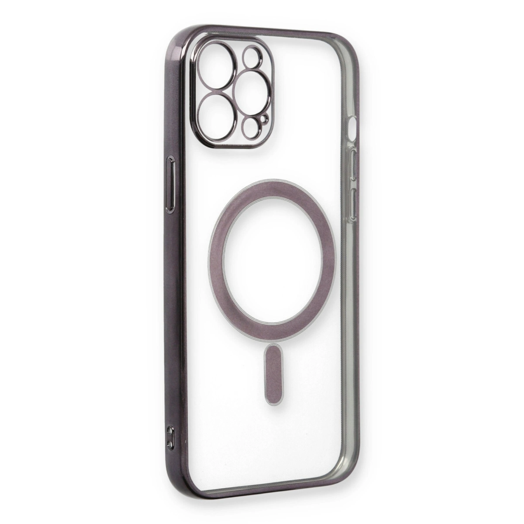 Apple İphone 12 Pro Kılıf Magneticsafe Lazer Silikon - Siyah