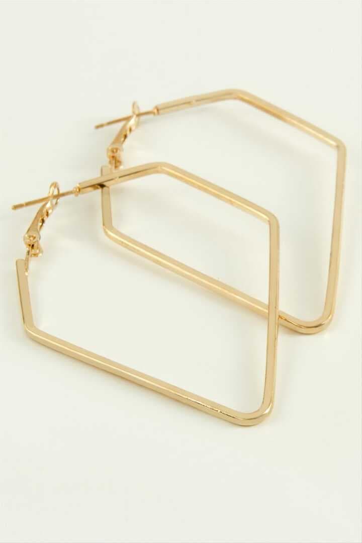 Dörtgen Halka Küpe 7 cm