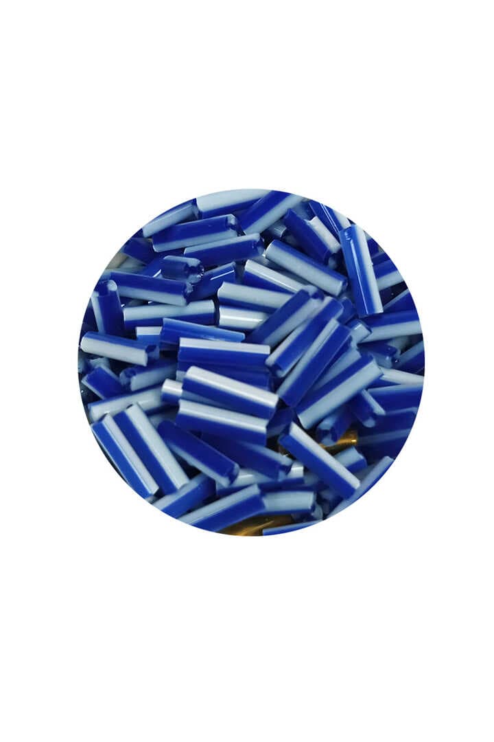 Uzun Boru Kesme Boncuk Çap 2mm Uzunluk 10 mm - 60 Gram - Mavi Beyaz - BNC275
