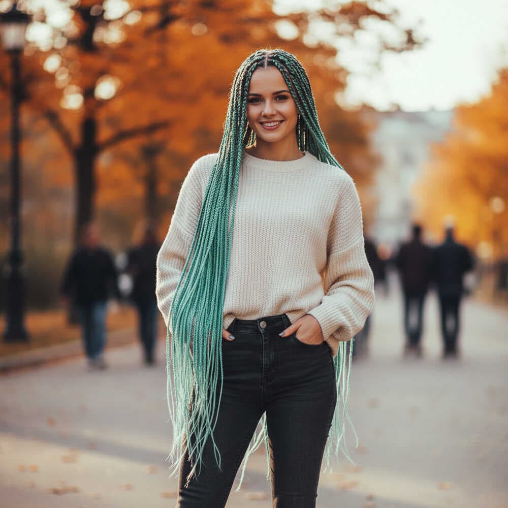 Afrika Örgüsü Ve Rasta İçin Sentetik Saç / Su Yeşili