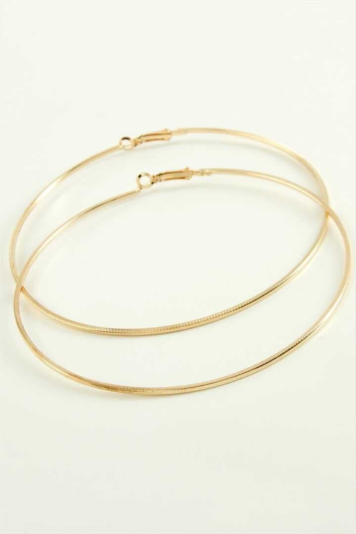 Ezme Çizgili Metal Halka Küpe 8-9-10 cm