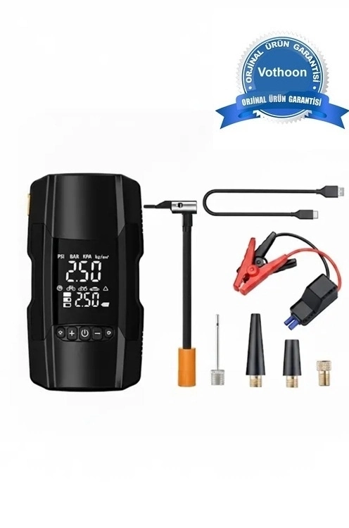 Şarjlı 10.000 Mah Akıllı Dijital Lastik Şişirme Pompası – 150 Psı | 12v Akü Destekli