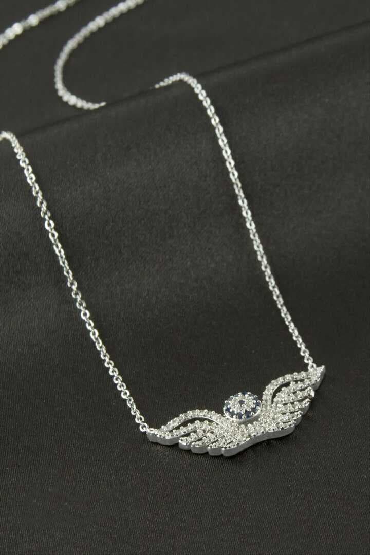 Kanat Nazar Zirkon Taşlı Kolye