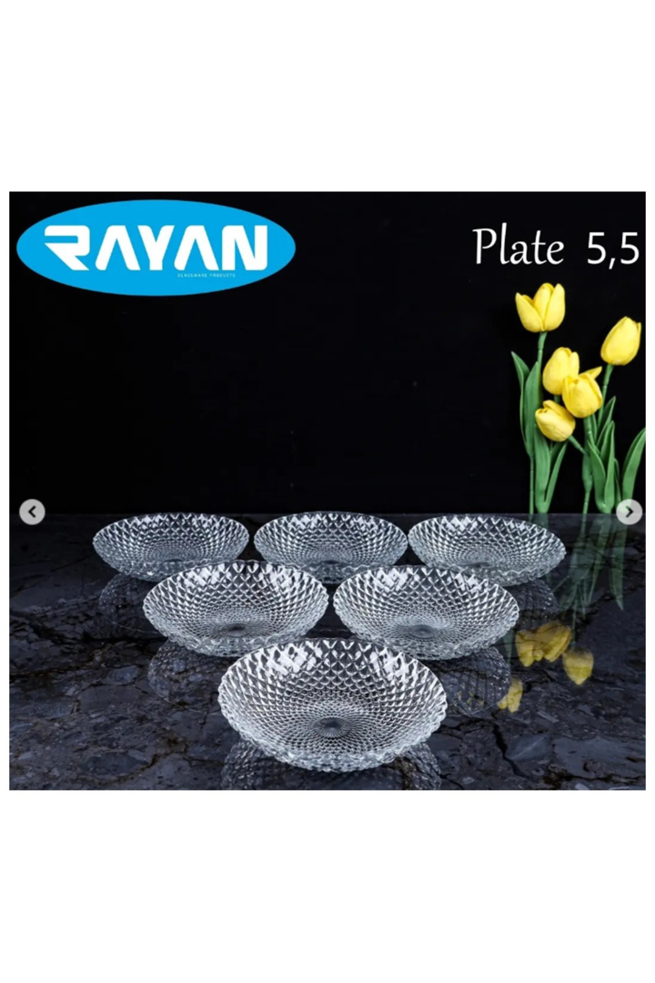 Plate Noktalı 6'lı Cam Çerezlik Royaleks-80972