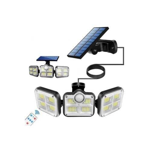Kumandalı Solar 122 LEDli Hareket Sensörlü Sokak ve Bahçe Lambası