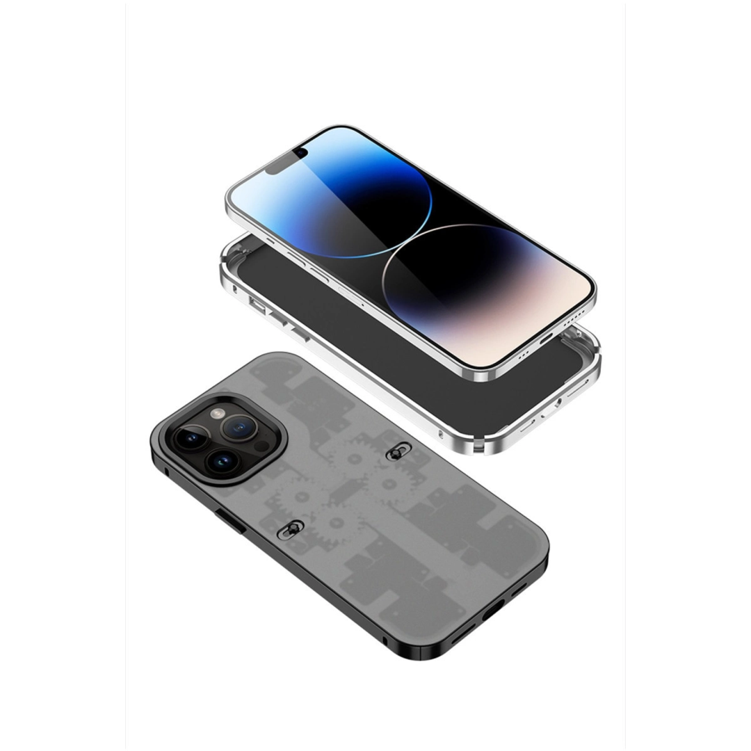 Apple İphone 14 Pro Kılıf Mekanik Bumper Kapak - Mavi