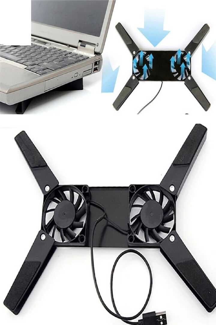 2 Fanlı Notebook Soğutucu Portatif Katlanabilir Laptop Soğutucu Fan Usbli Stand Bilgisayar Fanı (477477)