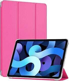 Microsonic Apple iPad Air 11 2025 Kılıf (A3266-A3267) Slim Translucent Back Smart Cover Pembe [iPad Air 11 2025 ile Uyumlu Kılıf - Pembe]