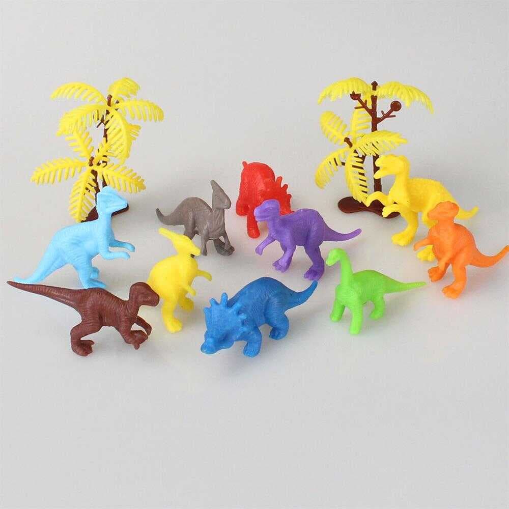 683 Toy Play 12 Parça Renkli Mini Dinozor Figür Seti 4-6 cm