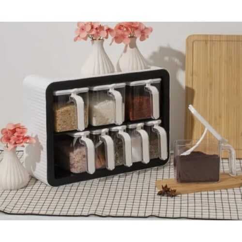 9’lu Standlı Kaşıklı Baharatlık Seti