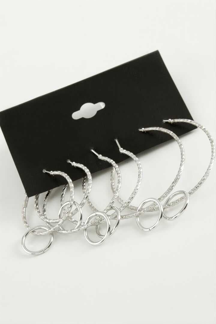 Burgulu Metal Halka Küpe 6 Adet