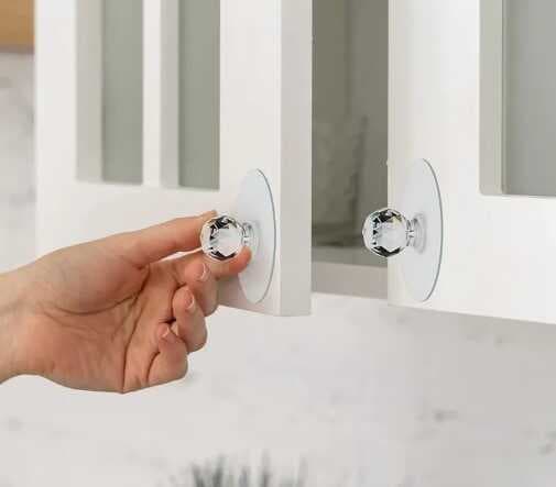 Büyük Boy Çok Amaçlı Yapışkan Kristal Tutacak Kulp 4 Adet