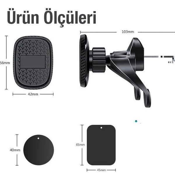 Ally Oto Araç Havalandırma Klima Bölmesi Manyetik Araç içi Telefon Tutucu-(5775)