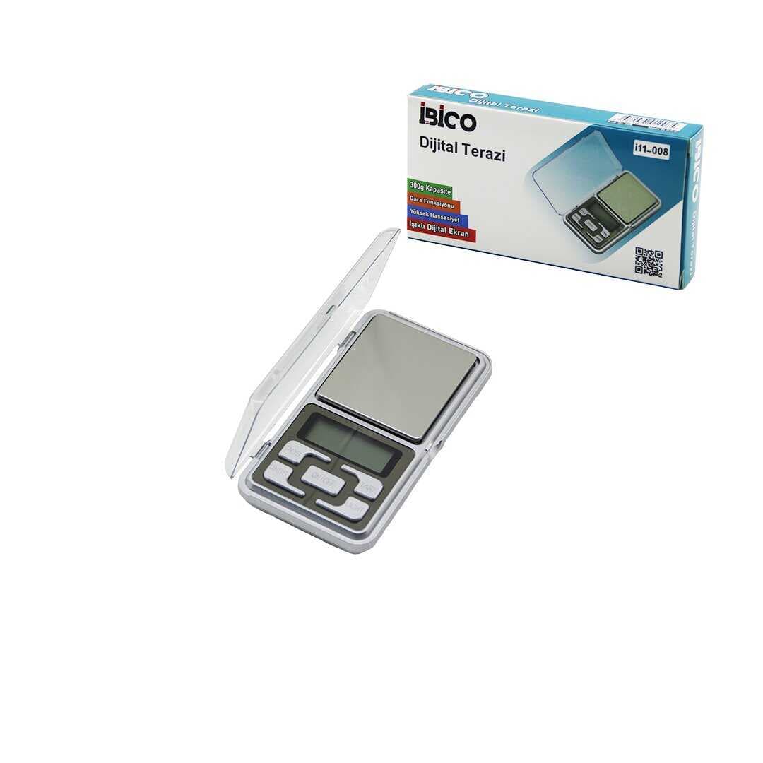 MİNİ=6X12CM HASSAS TARTI - TERAZİ 300GR/0.01GR ŞEFFAF PLS.KAPAKLI - PİLLİ= 2PCS İNCE (5430)