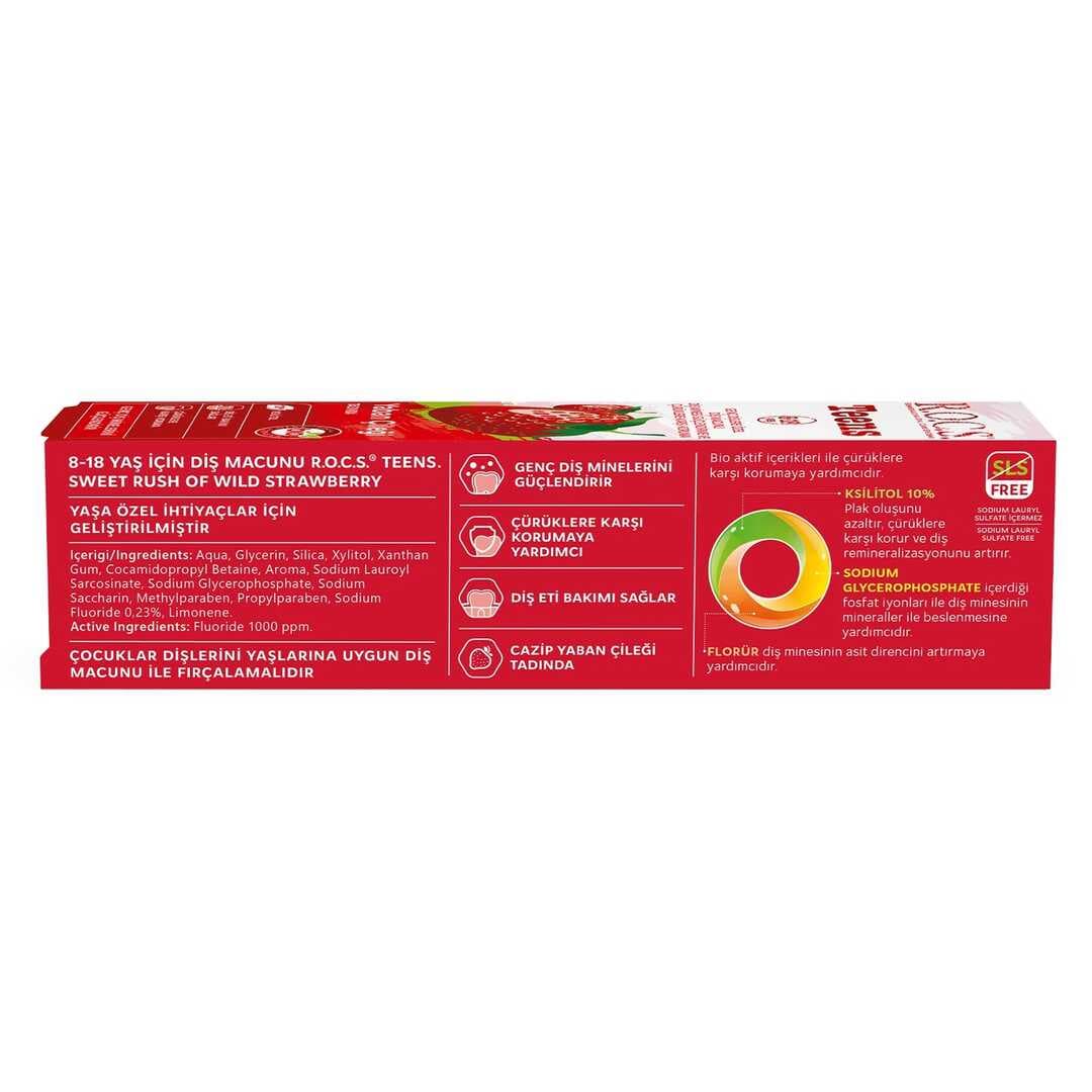 R.O.C.S. Teen Yaban Çileği Diş Macunu 8-18 Yaş 60 ml
