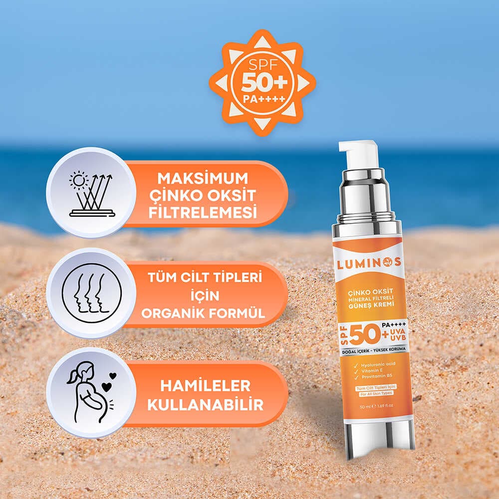 Luminos Çinko Oksit Mineral Filtreli Spf 50 Doğal Güneş Kremi - 50ml