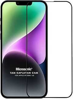Microsonic Apple iPhone 16e Tam Kaplayan Temperli Cam Ekran Koruyucu Siyah