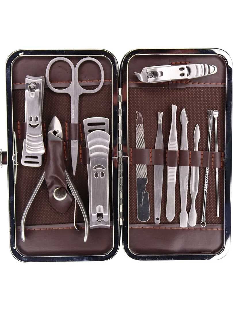 Tırnak Makası Tırnak Bakım Seti Deri Çantalı 12 Parça Set (5430)