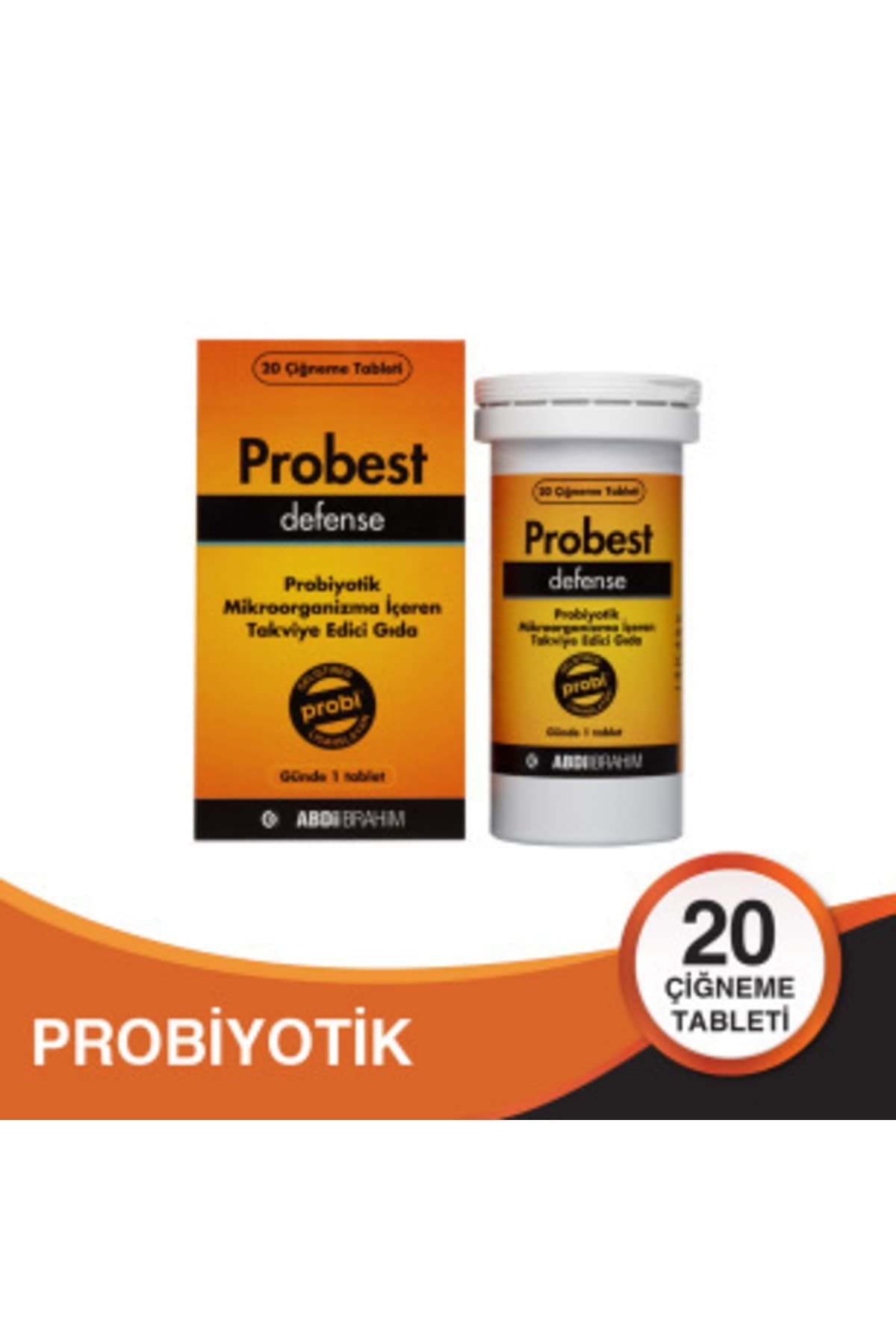 Abdi İbrahim Probest Probiyotik Defense 20 Kapsül TURUNCU