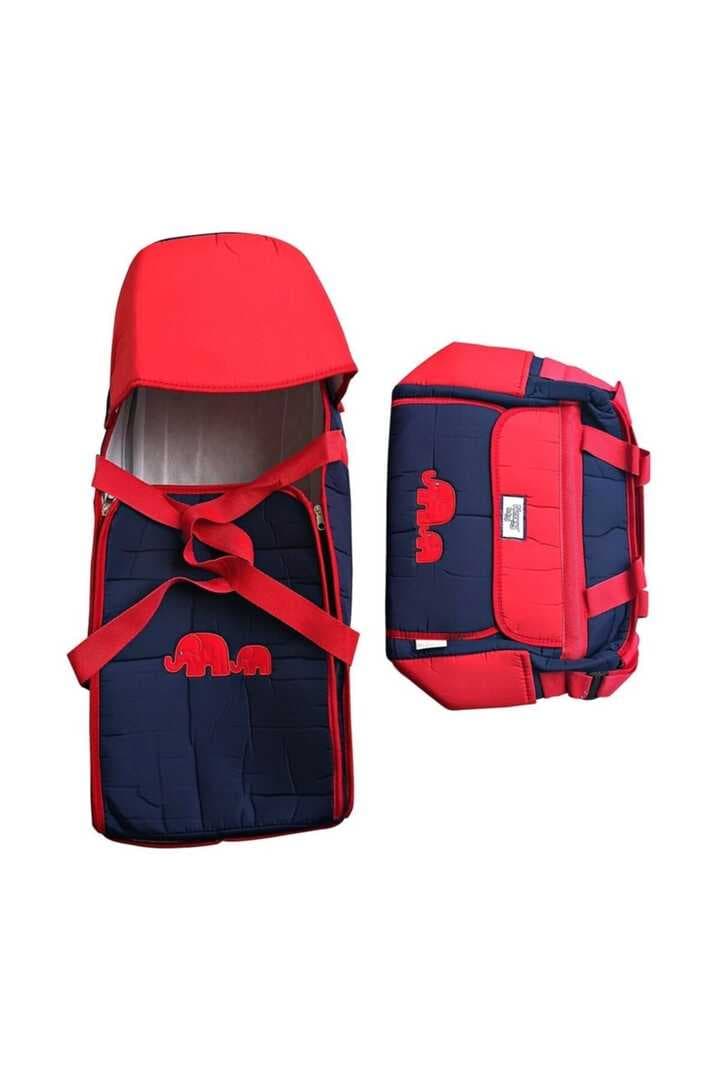 Nenny Baby Bebek Taşıma Seti (Portbebe,Bakım Çantası) - Kırmızı/Lacivert